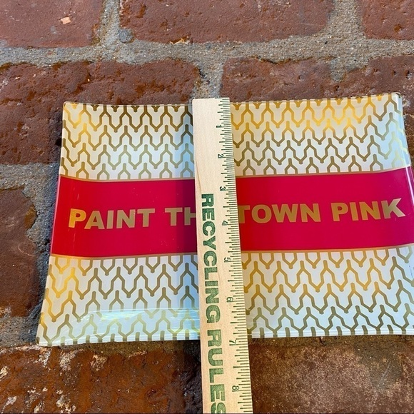 Paint the Town Pink and gold decorative dish trinket tray jewelry holder fancy - Picture 6 of 11